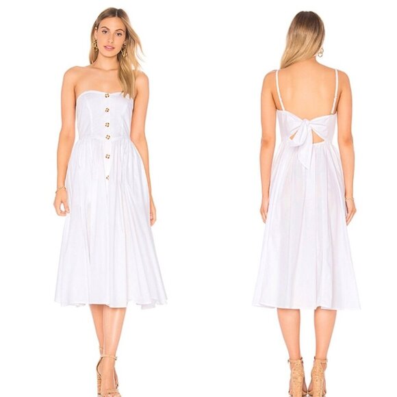 Free People Dresses & Skirts - Free People Perfect Poplin Midi Sundress White, Strapless Option, Back Tie O26